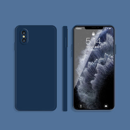 Solid Color Imitation Liquid Silicone Straight Edge Dropproof Full Coverage Protective Case, For iPhone X / XS, For iPhone XR