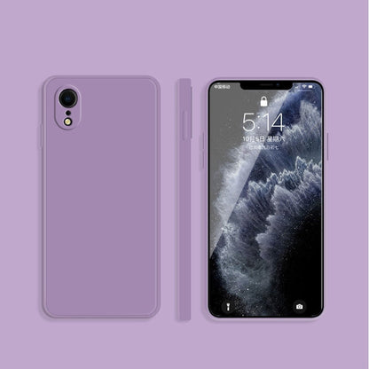 Solid Color Imitation Liquid Silicone Straight Edge Dropproof Full Coverage Protective Case, For iPhone X / XS, For iPhone XR