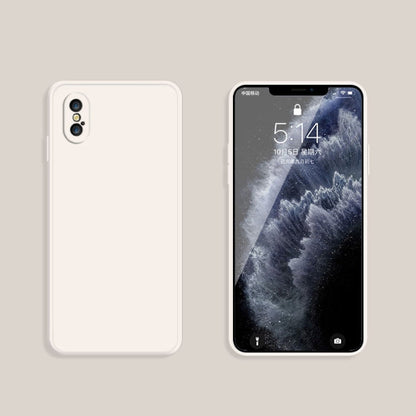 Solid Color Imitation Liquid Silicone Straight Edge Dropproof Full Coverage Protective Case, For iPhone XS Max, For iPhone 11