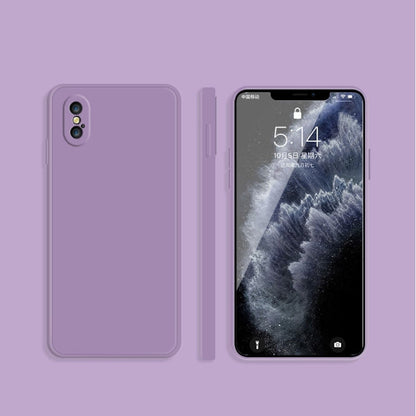 Solid Color Imitation Liquid Silicone Straight Edge Dropproof Full Coverage Protective Case, For iPhone XS Max, For iPhone 11