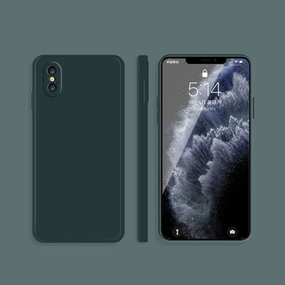 Solid Color Imitation Liquid Silicone Straight Edge Dropproof Full Coverage Protective Case, For iPhone XS Max, For iPhone 11