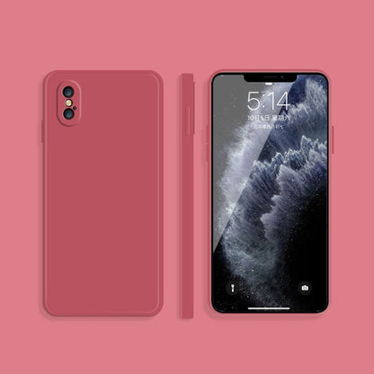 Solid Color Imitation Liquid Silicone Straight Edge Dropproof Full Coverage Protective Case, For iPhone XS Max, For iPhone 11
