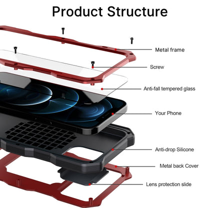 Aluminum Alloy + Silicone Anti-dust Full Body Protection with Holder, For iPhone 12 / 12 Pro, For iPhone 12 Pro Max