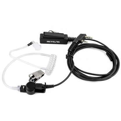 RETEVIS TK 2 Pin Long Clip Air Guide Covert Acoustic Tube Earpiece Speaker Microphone for H-777 / RT-5R / RT-5RV / RT-B6, TK Long Clip