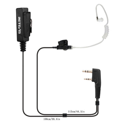 RETEVIS TK 2 Pin Long Clip Air Guide Covert Acoustic Tube Earpiece Speaker Microphone for H-777 / RT-5R / RT-5RV / RT-B6, TK Long Clip