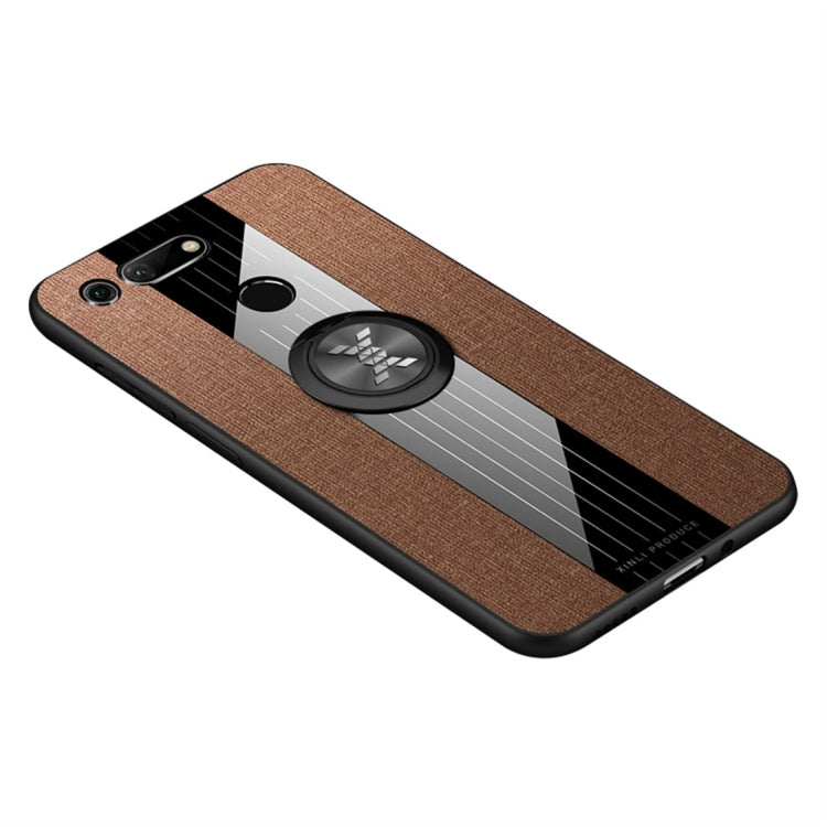 XINLI Stitching Cloth Textue Shockproof TPU Protective Case with Ring Holder, For Huawei Honor View 20