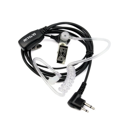 RETEVIS C9025 M 2 Pin PTT Air guide Noise Reduction Covert Acoustic Tube Earphone Microphone, C9025