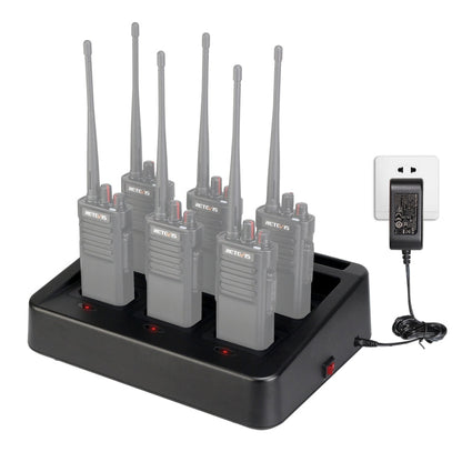 RETEVIS RTC29 Multi-function Interchangeable Slots Six-Way Walkie Talkie Charger for Retevis RT29, RTC29