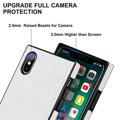 Elegant Rhombic Pattern Microfiber Leather +TPU Shockproof Case with Crossbody Strap Chain, For iPhone XS Max, For iPhone 11, For iPhone 11 Pro, For iPhone 11 Pro Max