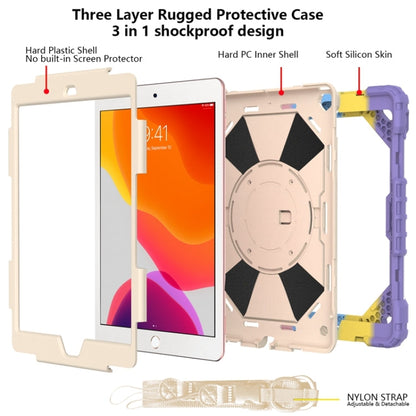Contrast Color Robot Shockproof Silicon + PC Protective Case with Holder & Shoulder Strap, For iPad 10.2 2021 / 2020 / 2019