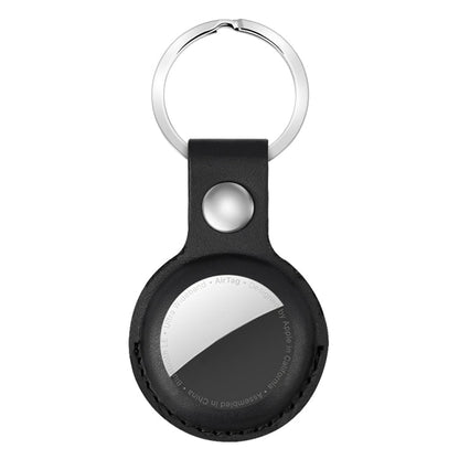 For AirTag 2nd Gen / AirTag 1st Gen Shockproof Anti-scratch Leather Protective Case Cover with Hang Loop Key Chain