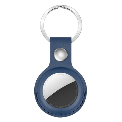 For AirTag 2nd Gen / AirTag 1st Gen Shockproof Anti-scratch Leather Protective Case Cover with Hang Loop Key Chain