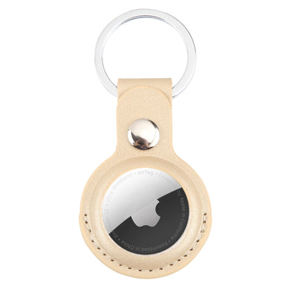 For AirTag 2nd Gen / AirTag 1st Gen Shockproof Anti-scratch Leather Protective Case Cover with Hang Loop Key Chain