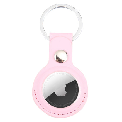 For AirTag 2nd Gen / AirTag 1st Gen Shockproof Anti-scratch Leather Protective Case Cover with Hang Loop Key Chain