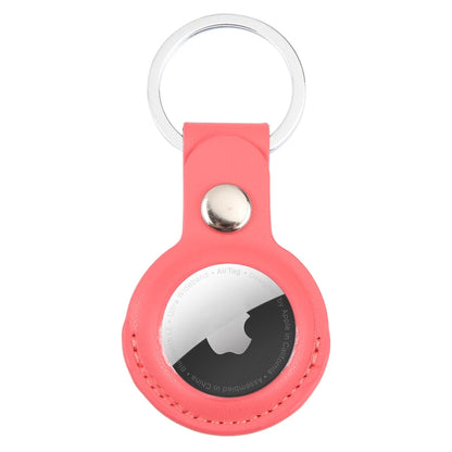 For AirTag 2nd Gen / AirTag 1st Gen Shockproof Anti-scratch Leather Protective Case Cover with Hang Loop Key Chain