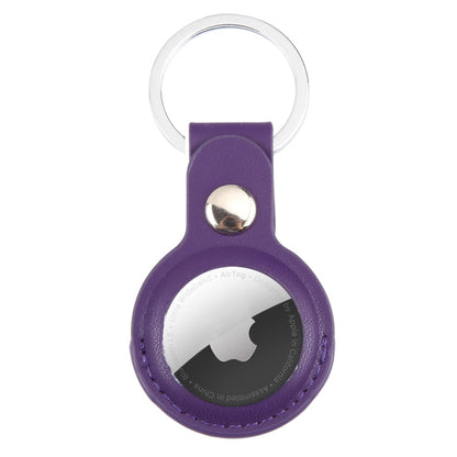 For AirTag 2nd Gen / AirTag 1st Gen Shockproof Anti-scratch Leather Protective Case Cover with Hang Loop Key Chain