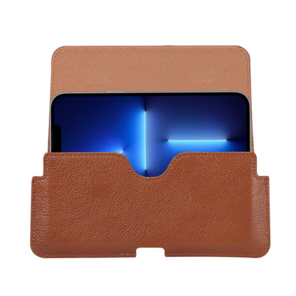 Universal Cow Leather Horizontal Mobile Phone Leather Case Waist Bag For 6.7 inch and Below Phones, For 6.7 inch and Below Phones