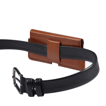 Universal Cow Leather Horizontal Mobile Phone Leather Case Waist Bag For 6.7 inch and Below Phones, For 6.7 inch and Below Phones