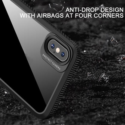 iPAKY MG Series Carbon Fiber Texture Shockproof TPU+ Transparent PC Case, For iPhone XS Max