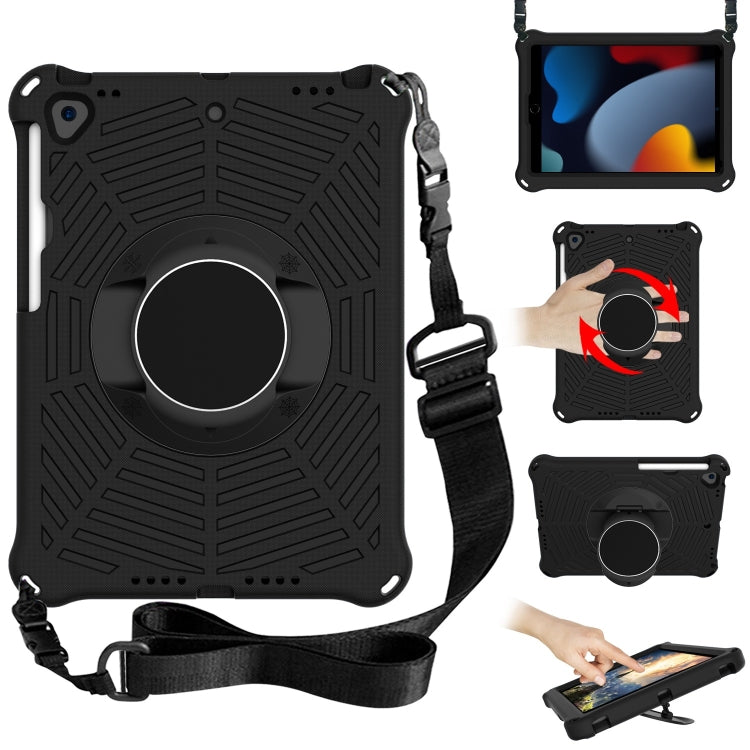 Spider King EVA Protective Case with Adjustable Shoulder Strap & Holder & Pen Slot, For iPad 9.7 2018 & 2017 / Pro 9.7 / Air 2 / Air, For iPad 10.2 2021 / 2020 / 2019, For iPad Pro 10.5 inch 2017 / Air 3 10.5 inch                                       ...