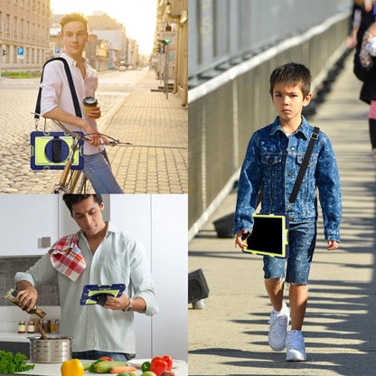 360 Degree Rotation Contrast Color Shockproof Silicone + PC Case with Holder & Hand Grip Strap & Shoulder Strap, For iPad 9.7 2018 / 2017, For iPad 10.2 2021 / 2020 / 2019, For iPad 10.9 / Pro 11 2020 / 2021 / 2018                                      ...