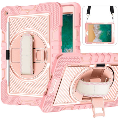 360 Degree Rotation Contrast Color Shockproof Silicone + PC Case with Holder & Hand Grip Strap & Shoulder Strap, For iPad 9.7 2018 / 2017, For iPad 10.2 2021 / 2020 / 2019, For iPad 10.9 / Pro 11 2020 / 2021 / 2018                                      ...