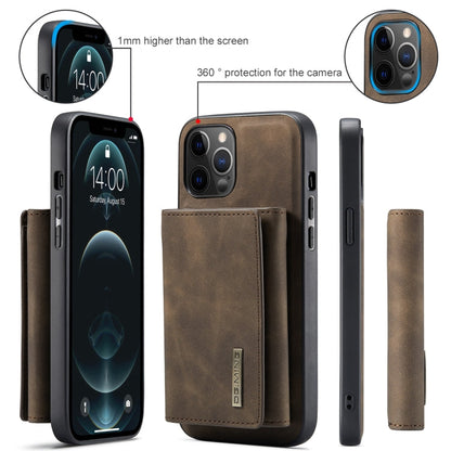 DG.MING M1 Series 3-Fold Multi Card Wallet + Magnetic Back Cover Shockproof Case with Holder Function, For iPhone 12 / 12 Pro, For iPhone 12 Pro Max