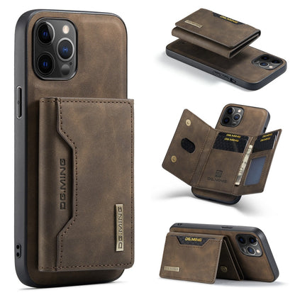 DG.MING M2 Series 3-Fold Multi Card Bag + Magnetic Back Cover Shockproof Case with Wallet & Holder Function, For iPhone 12 / 12 Pro, For iPhone 12 Pro Max