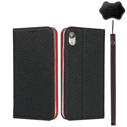 Litchi Texture Horizontal Flip Top Layer Cowhide Leather Case with Holder & Card Slots & Wallet & Strap & Wire Winder, For iPhone 6 & 6s, For iPhone 6 Plus & 6s Plus, For iPhone XR, For iPhone XS Max