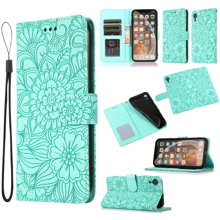 Skin Feel Embossed Sunflower Horizontal Flip Leather Case with Holder & Card Slots & Wallet & Lanyard, For iPhone 11 Pro Max, For iPhone 11 Pro, For iPhone 11, For iPhone XR
