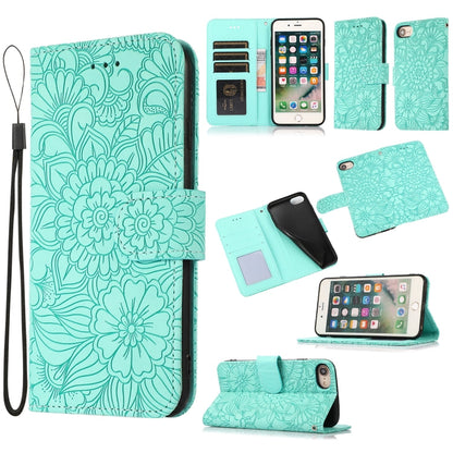 Skin Feel Embossed Sunflower Horizontal Flip Leather Case with Holder & Card Slots & Wallet & Lanyard, For iPhone X / XS, For iPhone XS Max, For iPhone 6 / 6s, For iPhone 6 Plus / 6s Plus