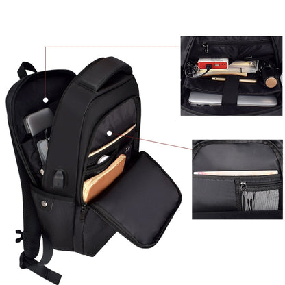 SJ01 Business Casual Computer Backpack with USB Charging Port, 13-15 inch Universal