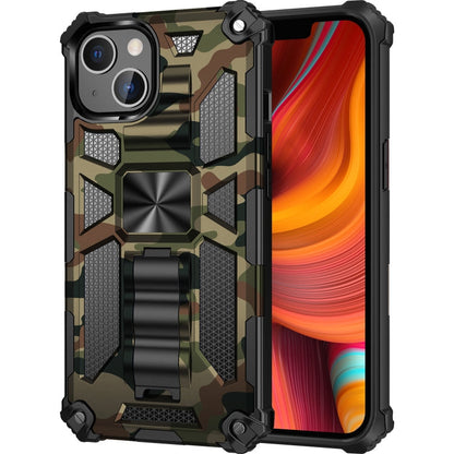 Camouflage Armor Shockproof TPU + PC Magnetic Protective Case with Holder, For iPhone 13 Pro, For iPhone 13 Pro Max, For iPhone 13