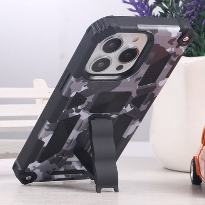 Camouflage Armor Shockproof TPU + PC Magnetic Protective Case with Holder, For iPhone 13 Pro, For iPhone 13 Pro Max, For iPhone 13