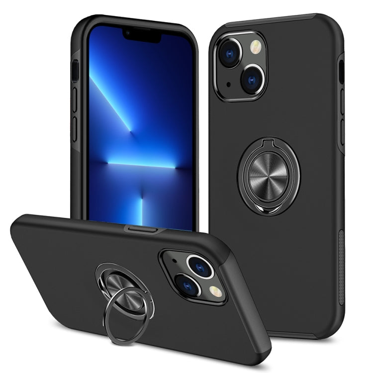 PC + TPU Shockproof Magnetic Protective Case with Invisible Ring Holder, For iPhone 13 Pro Max