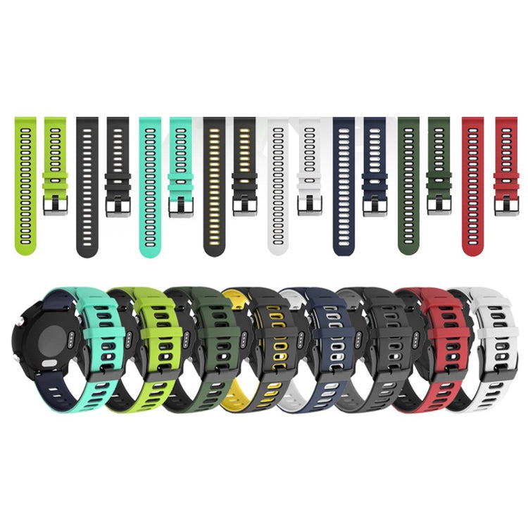 Universal Two-color Silicone Replacement Strap Watchband, 22mm For Xiaomi Haylou RT RS3 LS04 / LS05S, 20mm For Garmin Vivoactive 3 / Venu, 22mm For Garmin Vivoactive 4 / Venu 2