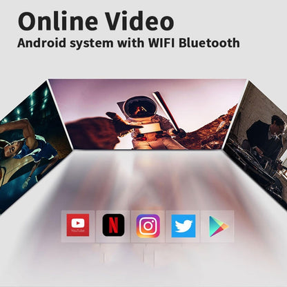 A5 1920x1080P 200 ANSI Multi-function Portable Home Theater LED HD Digital Projector Bluetooth Speaker, Android 7.1, 2G+16GB, A5 US Plug