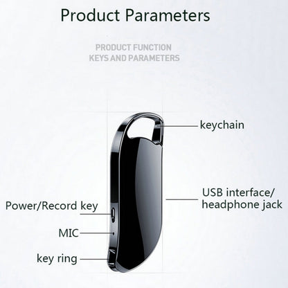 V11 Portable Keychain HD Recording Pen Voice Recorder, 32GB, 64GB