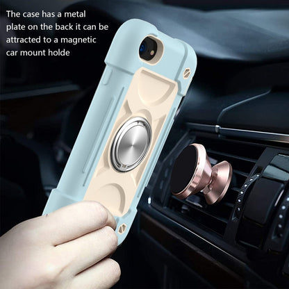 Shockproof Silicone + PC Protective Case with Dual-Ring Holder, For iPhone 6/6s/7/8/SE 2022 / SE 2020, For iPhone 6 Plus/6s Plus/7 Plus/8 Plus