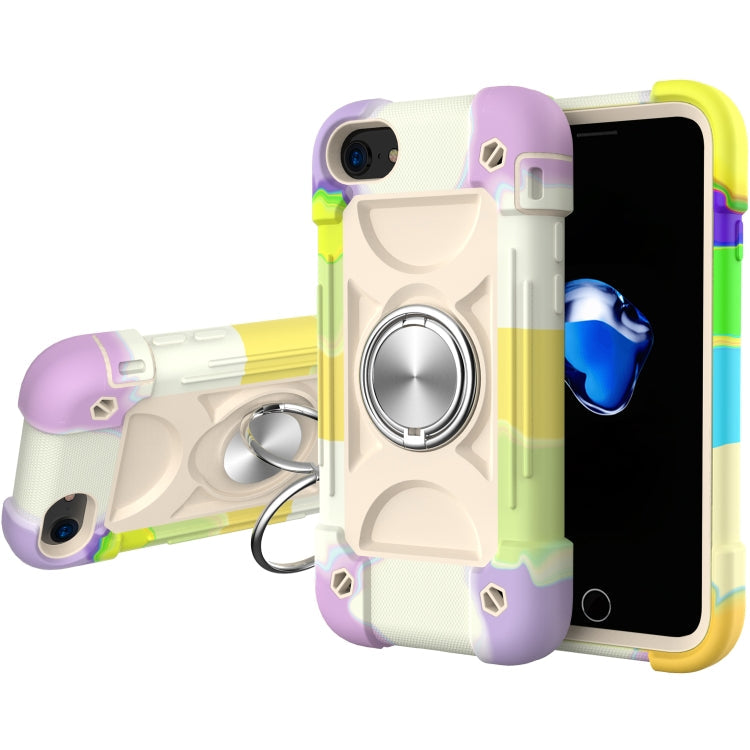 Shockproof Silicone + PC Protective Case with Dual-Ring Holder, For iPhone 6/6s/7/8/SE 2022 / SE 2020, For iPhone 6 Plus/6s Plus/7 Plus/8 Plus