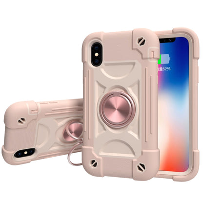 Shockproof Silicone + PC Protective Case with Dual-Ring Holder, For iPhone XS Max, For iPhone 11