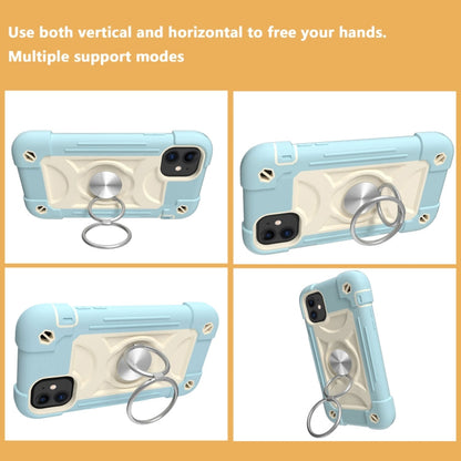 Shockproof Silicone + PC Protective Case with Dual-Ring Holder, For iPhone 11 Pro Max, For iPhone 12 mini