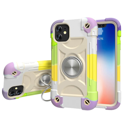 Shockproof Silicone + PC Protective Case with Dual-Ring Holder, For iPhone 11 Pro Max, For iPhone 12 mini