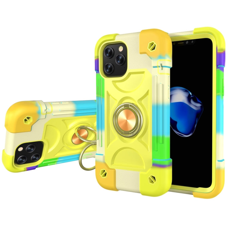 Shockproof Silicone + PC Protective Case with Dual-Ring Holder, For iPhone 11 Pro Max, For iPhone 12 mini