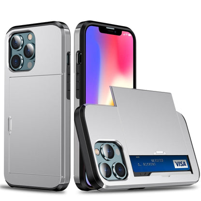 Shockproof Armor Protective Case with Slide Card Slot, For iPhone 13 mini, For iPhone 13