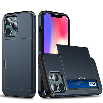 Shockproof Armor Protective Case with Slide Card Slot, For iPhone 13 mini, For iPhone 13