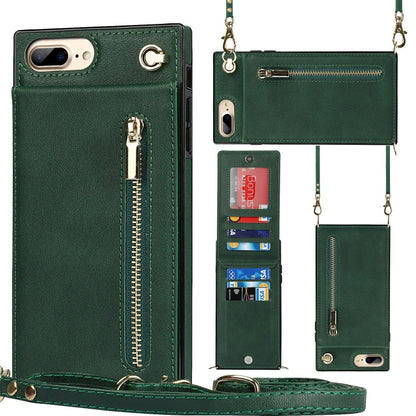 Cross-body Zipper Square TPU+PU Back Cover Case with Holder & Card Slots & Wallet & Strap, For iPhone 8 Plus / 7 Plus, For iPhone 11, For iPhone 11 Pro, For iPhone 11 Pro Max