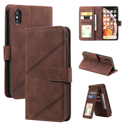 Skin Feel Business Horizontal Flip PU Leather Case with Holder & Multi-Card Slots & Wallet & Lanyard & Photo Frame, For iPhone XS Max, For iPhone 8 Plus / 7 Plus, For iPhone SE 2022 / SE 2020 / 8 / 7