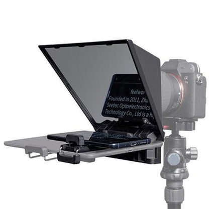 FEELWORLD TP2 Portable Teleprompter with Bluetooth Remote Control Lens Adapter Ring For SLR Camera, TP2