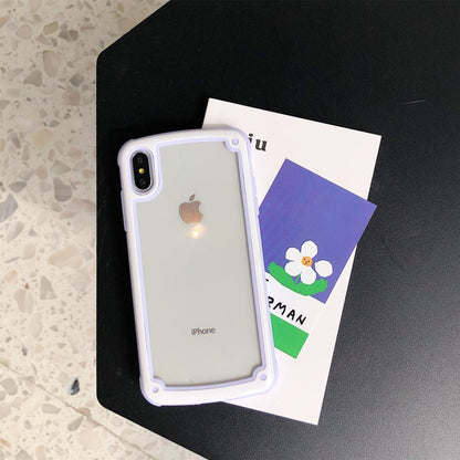 Candy-Colored TPU Transparent Shockproof Case, For iPhone XR